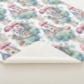 Whimsical Mushroom Cottage Pattern (10) シェルパブランケット (3/4)