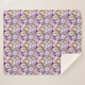 Whimsical Mushroom Cottage Pattern (2) シェルパブランケット (正面(横))