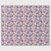 Whimsical Mushroom Cottage Pattern (2) ラッピングペーパー (フラット)