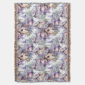Whimsical Mushroom Cottage Pattern (5) スローブランケット (正面縦)