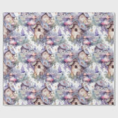 Whimsical Mushroom Cottage Pattern (5) ラッピングペーパー (フラット)