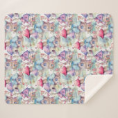 Whimsical Mushroom Cottage Pattern (6) シェルパブランケット (正面(横))