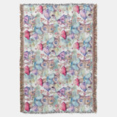 Whimsical Mushroom Cottage Pattern (6) スローブランケット (正面縦)