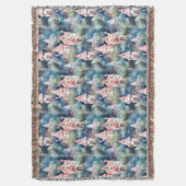 Whimsical Mushroom Cottage Pattern (8) スローブランケット (正面縦)