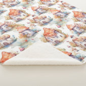 Whimsical Mushroom Cottage Pattern (9) シェルパブランケット (3/4)