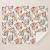 Whimsical Mushroom Cottage Pattern (9) シェルパブランケット (正面(横))