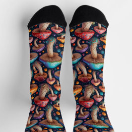 Whimsical Mushroom Crew Socks ソックス