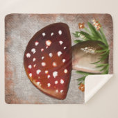 Whimsical Mushroom & Fungi Motif – Nature-Inspired シェルパブランケット (正面(横))