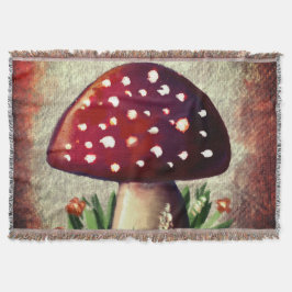 Whimsical Mushroom & Fungi Motif – Nature-Inspired スローブランケット