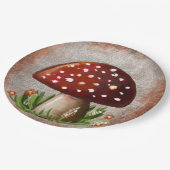 Whimsical Mushroom & Fungi Motif – Nature-Inspired ペーパープレート (アングル)