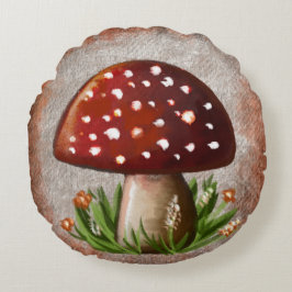 Whimsical Mushroom & Fungi Motif – Nature-Inspired ラウンドクッション