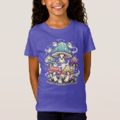 Whimsical Mushroom Ghosts Halloween Illustration. Tシャツ (正面)