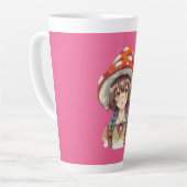 Whimsical Mushroom Hat Fantasy Nature Gift カフェラテマグ (左アングル)