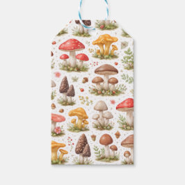 Whimsical Mushroom Pattern – Vintage Botanical  ギフトタグ