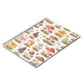 Whimsical Mushroom Pattern – Vintage Botanical  ノートブック (左側)