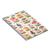Whimsical Mushroom Pattern – Vintage Botanical ノートブック (右側)
