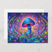 Whimsical Mushroom World Psychedelic Nature Fantas ポストカード (正面/裏面)