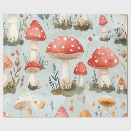 Whimsical Mushroom Wrapping Paper ラッピングペーパー (フラット)