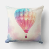 Whimsical Mystical Flying Air Balloon Light Colors クッション (正面)