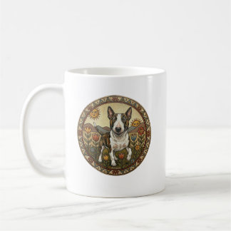 Whimsical Naive Art Bull Terrier コーヒーマグカップ