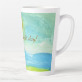 Whimsical Naive Art Sun Landscape カフェラテマグ (右)