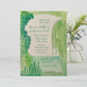 Whimsical Nature Hand Painted QR RSVP Wedding 招待状 (スタンド正面)