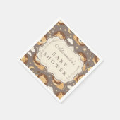 Whimsical Neutral Safari Lion Baby Shower スタンダードカクテルナプキン (角)