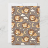 Whimsical Neutral Safari Lion Baby Shower 招待状 (裏面)