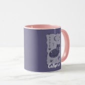Whimsical Night Cat Folk Art Custom Mug マグカップ (正面右)