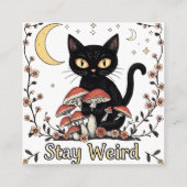 Whimsical noir cat framed by red mushrooms and pal エンクロージャーカード (裏面)