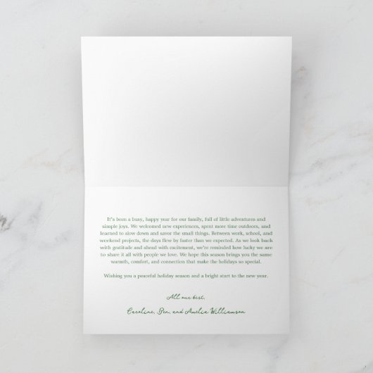 Whimsical Nostalgic Custom Message Letter Cute シーズンカード (内部)