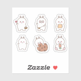 Whimsical Notebook Bunny Art Collection シール