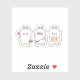 Whimsical Notebook Bunny Art Collection シール