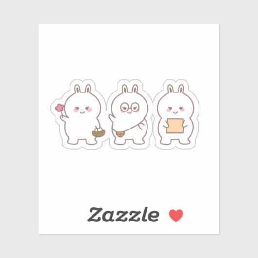 Whimsical Notebook Bunny Art Collection シール (シート)