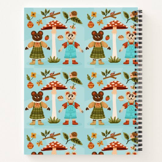 Whimsical notebook design with cartoon ノートブック (裏面)