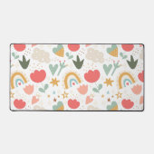 Whimsical Nursery Pattern with Clouds and Stars デスクマット (正面)