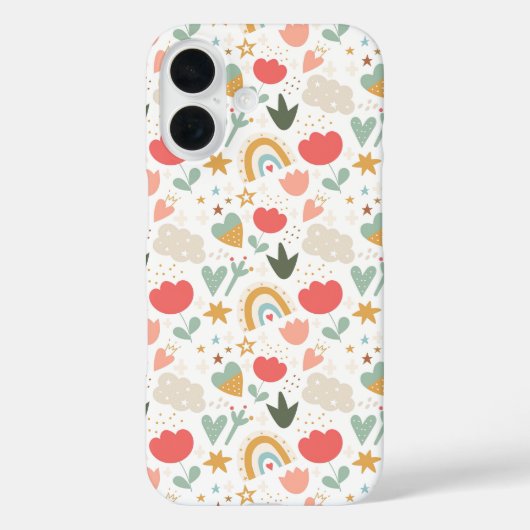 Whimsical Nursery Pattern with Clouds and Stars Case-Mate iPhoneケース (裏面)