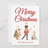Whimsical Nutcracker Ballet Christmas Scene シーズンカード (正面)