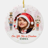 Whimsical Nutcracker Christmas Ballerina Photo セラミックオーナメント (裏面)