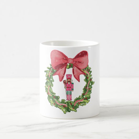 Whimsical Nutcracker Christmas Wreath コーヒーマグカップ (中央)