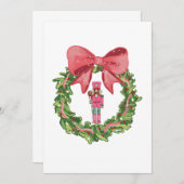 Whimsical Nutcracker Christmas Wreath 招待状 (正面/裏面)