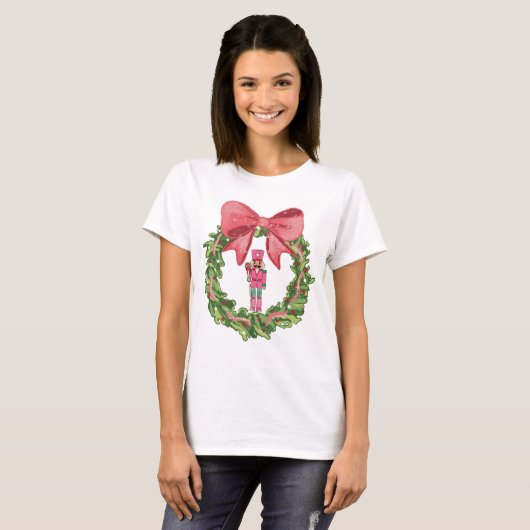 Whimsical Nutcracker Christmas Wreath Tシャツ (正面フル)