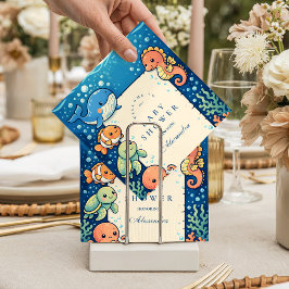 Whimsical Ocean Friends Baby Shower スタンダードカクテルナプキン