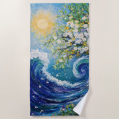 Whimsical Ocean Wave | Impressionism Painting ビーチタオル (正面)