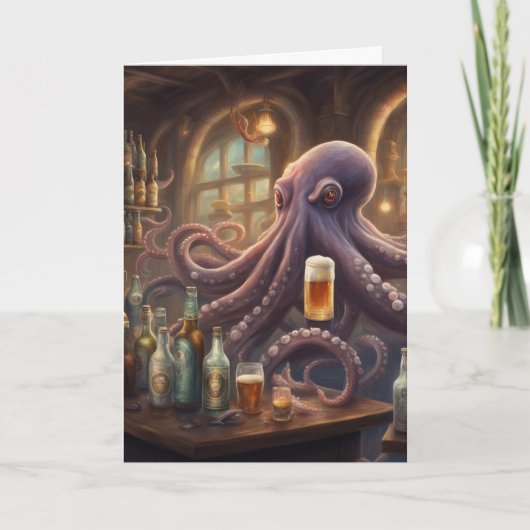 Whimsical Octopus Bartender appreciation カード (正面)