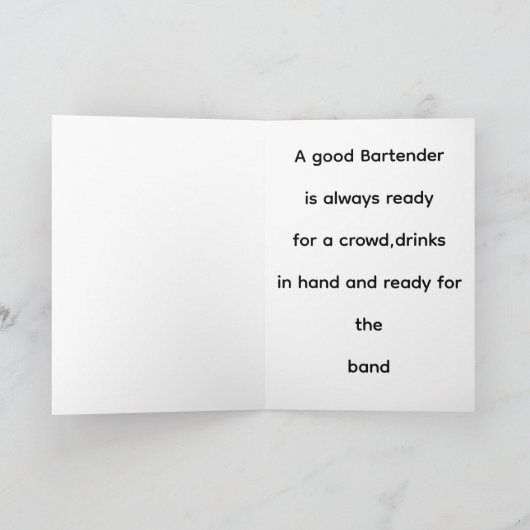 Whimsical Octopus Bartender appreciation カード (内部)