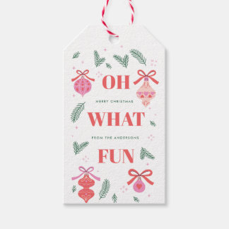 Whimsical Oh What Fun Christmas Gift Tag ギフトタグ