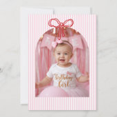 Whimsical Oh What Fun Girl 1st Birthday Photo 招待状 (裏面)