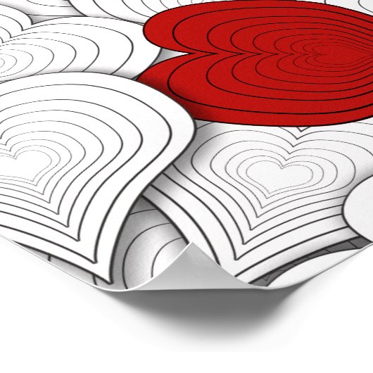 Whimsical Onion Hearts Illustration ポスター (角)