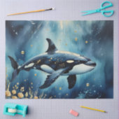 Whimsical Orca in the ocean 薄葉紙 (クラフト)